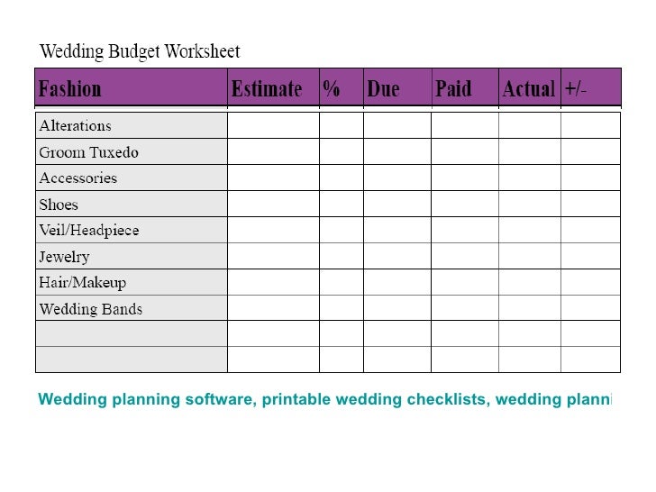 wedding checklists 2 budget