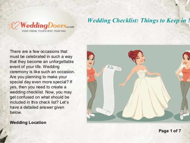 wedding checklist things to keep in mind when planning wedding list of things needed for a wedding