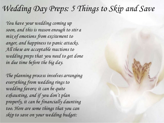 things you need for a wedding