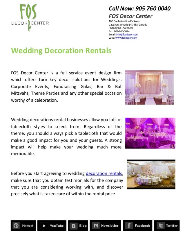 Wedding Decoration Rentals