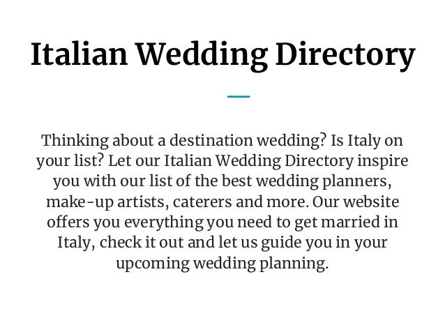 Wedding Directory Italy