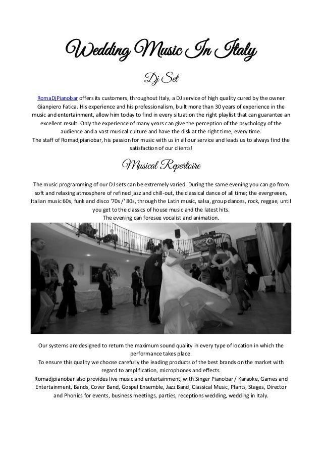 Wedding Dj Italy Married Hochzeit Bodas 