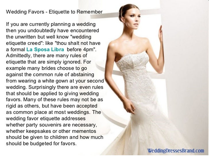 Wedding favors etiquette to remember