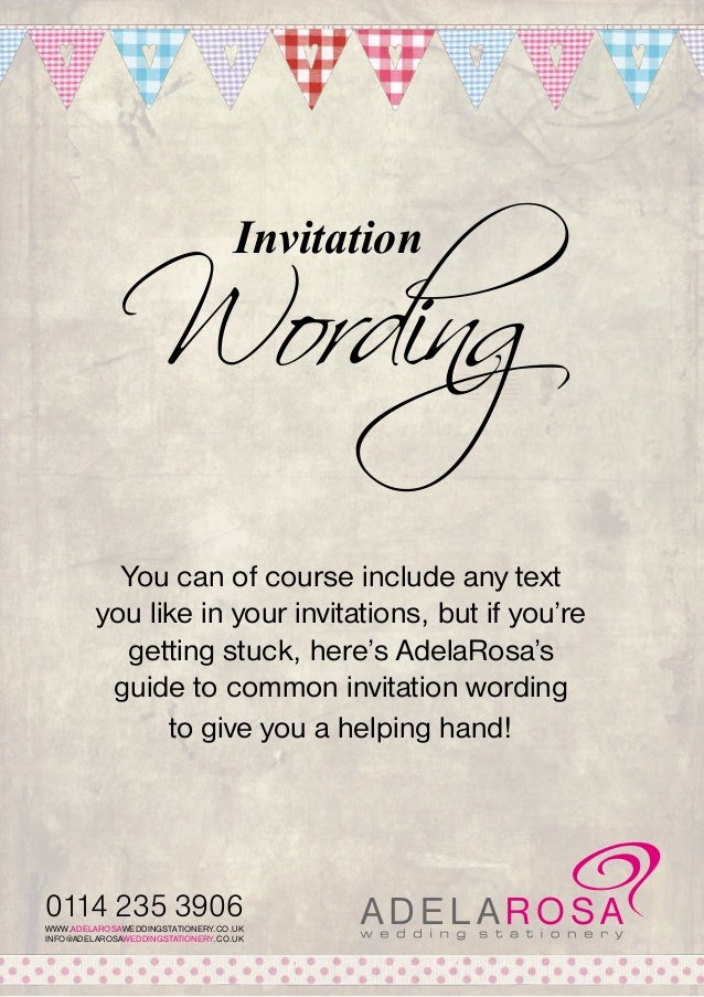 Wedding Invitation Wording - AdelaRosa