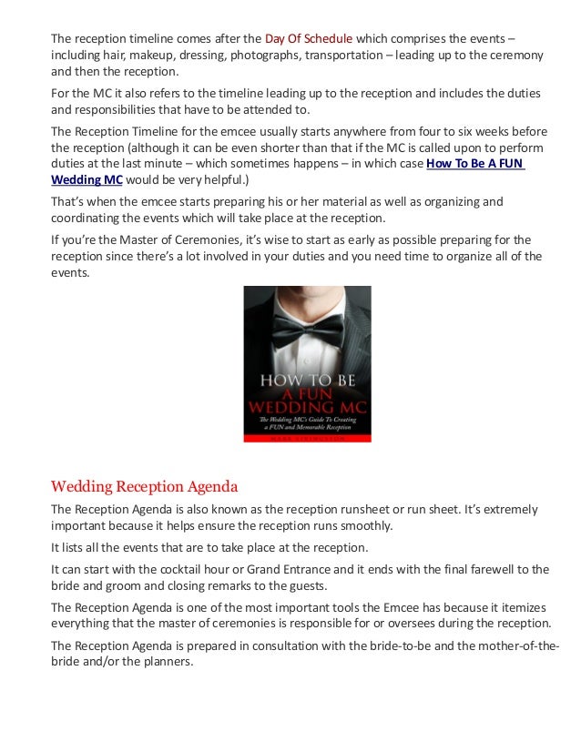 How To Be A Wedding Mc