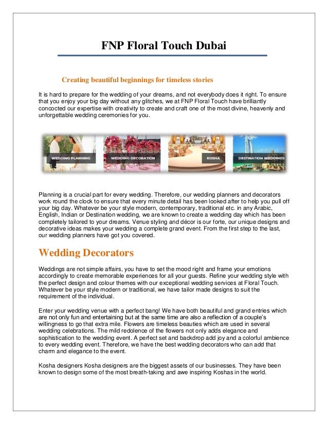 Wedding Organizer In Dubai