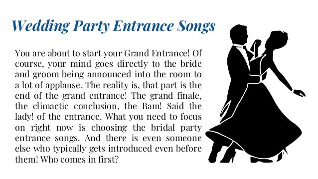 wedding party entrance songs that rock