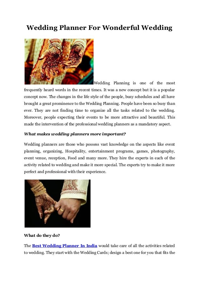wedding planner for wonderful wedding
