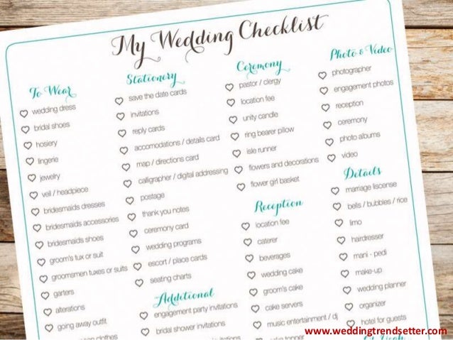wedding planning checklist on a budget