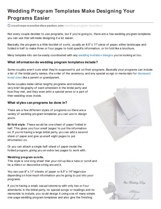 wedding program templates make designing your programs easier