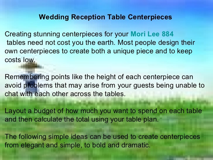 Wedding Reception Table Centerpieces