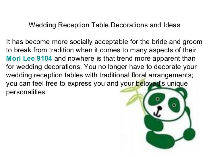 Wedding Reception Table Decorations And Ideas