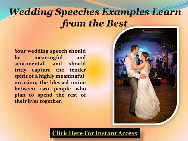 best wedding celebrant speech