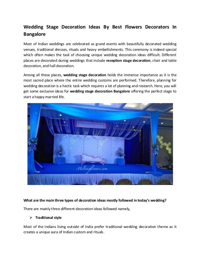 Wedding Stage Decoration Ideas By Best Flowers Decorators In