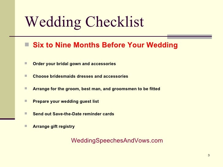 Wedding Checklist And Timeline