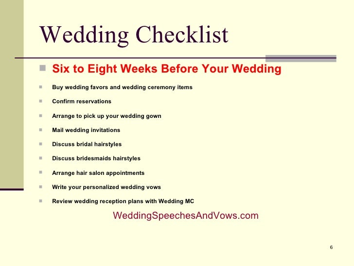 Wedding Checklist And Timeline