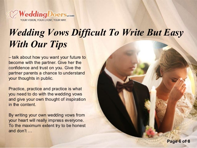 wedding vows difficult to write but easy with our tips