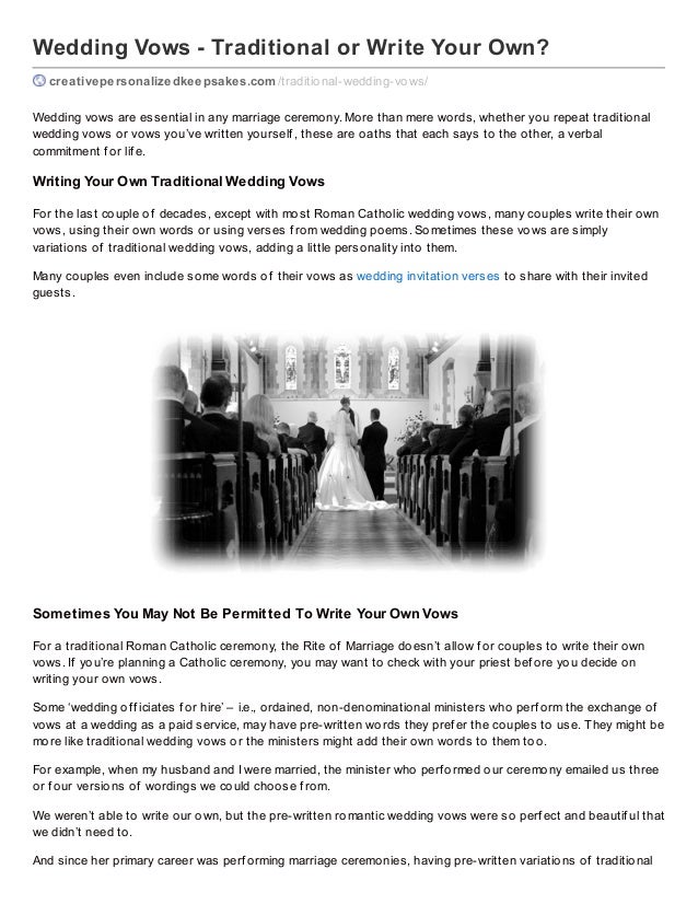 Help with writing my vows
