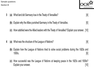 Sample questions Section B 