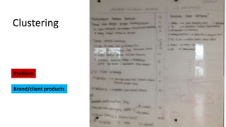 Problem
Brand/client products
Clustering
 