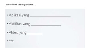 Started with the magic words…..
 