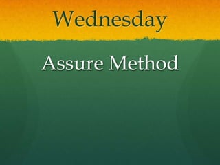 Wednesday
Assure Method

 