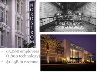 • 63,000 employees 
(1,800 technology) 
• $12.5B in revenue 
 