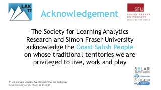 LAK17 Learning Analytics Conference Opening Remarks Slide 4