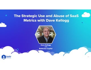 The Strategic Use and Abuse of SaaS
Metrics with Dave Kellogg
Dave Kellogg
EIR
Balderton Capital
R3.1
 