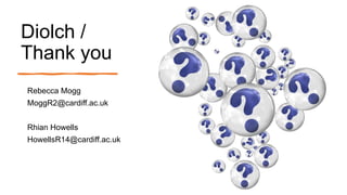 Diolch /
Thank you
Rebecca Mogg
MoggR2@cardiff.ac.uk
Rhian Howells
HowellsR14@cardiff.ac.uk
 