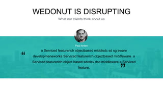 We-Donut.io presentation of Platform