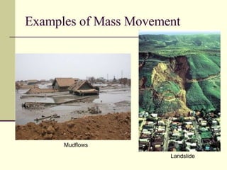 Examples of Mass Movement Mudflows Landslide 