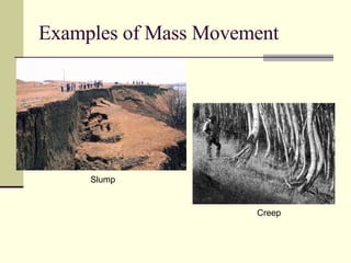Examples of Mass Movement Slump Creep 