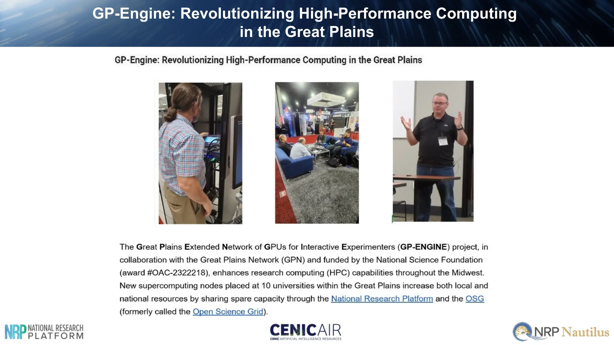 GP-Engine: Revolutionizing High-Performance Computing
in the Great Plains
 