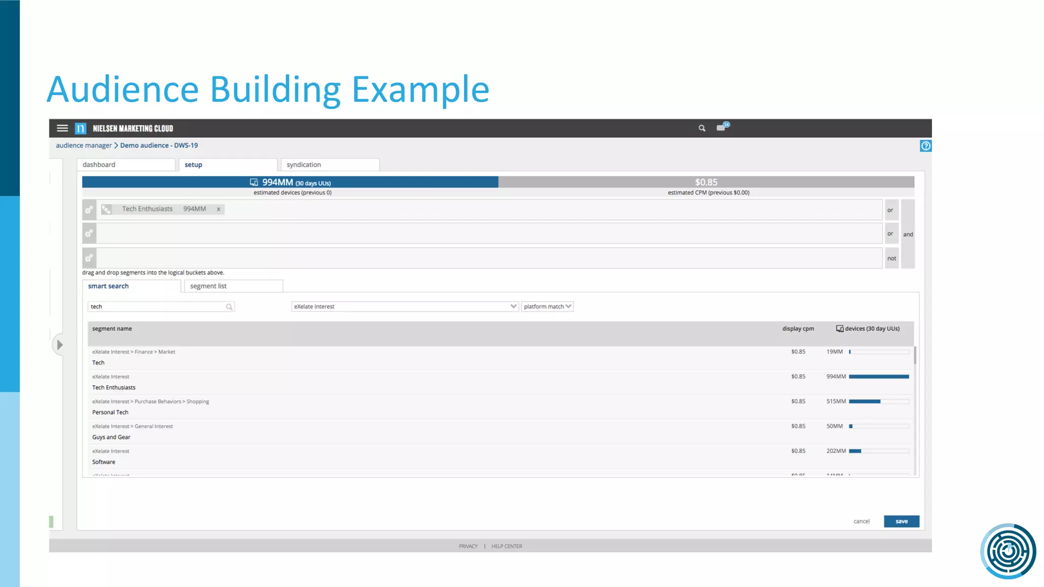 Audience Building Example
 