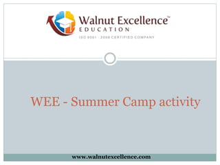 WEE - Summer Camp activity
www.walnutexcellence.com
 