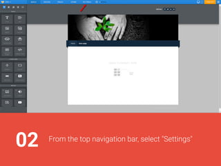 02Fromthetopnavigationbar,select"Settings"
 