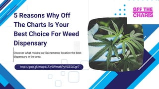5 Reasons Why Off
The Charts Is Your
Best Choice For Weed
Dispensary
Discover what makes our Sacramento location the best
dispensary in the area.
http://goo.gl/maps/AY9WmzkPyVGEQCgr7
 