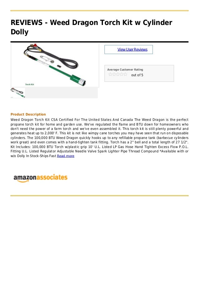 Weed dragon torch kit w cylinder dolly