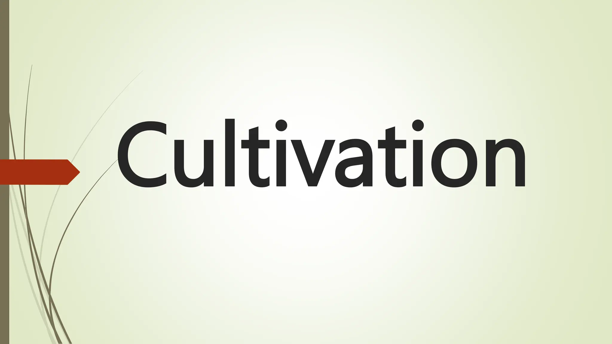 Cultivation
 