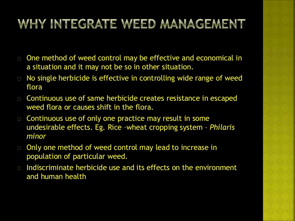 Integrated weed management