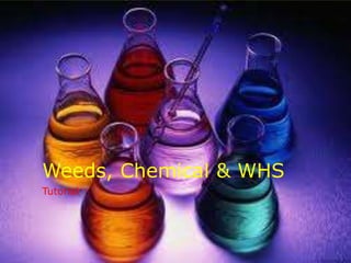 Weeds, Chemical & WHS
Tutorial
 