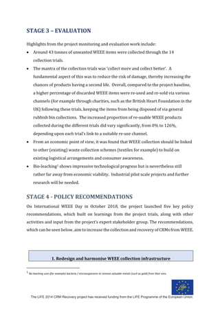 Critical Raw Materials - WEEE Collection and CRM Recovery Trials Across ...