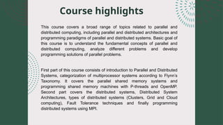 Applications of Parallel and Distributed Computing Cont.… | PPTX