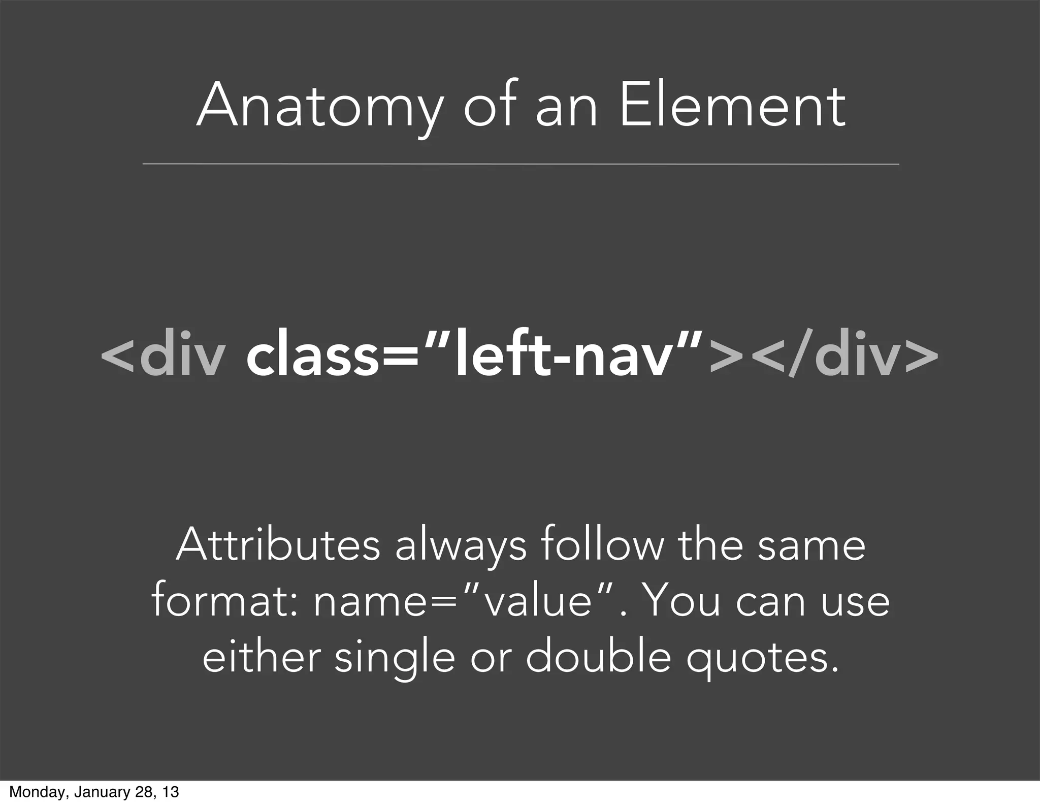 Basic HTML Structure
 
