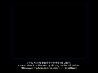 If you having trouble viewing the video,  you can view it on the web by clicking on the link below:  http://www.youtube.com/watch?v=_M_336pDWoM 