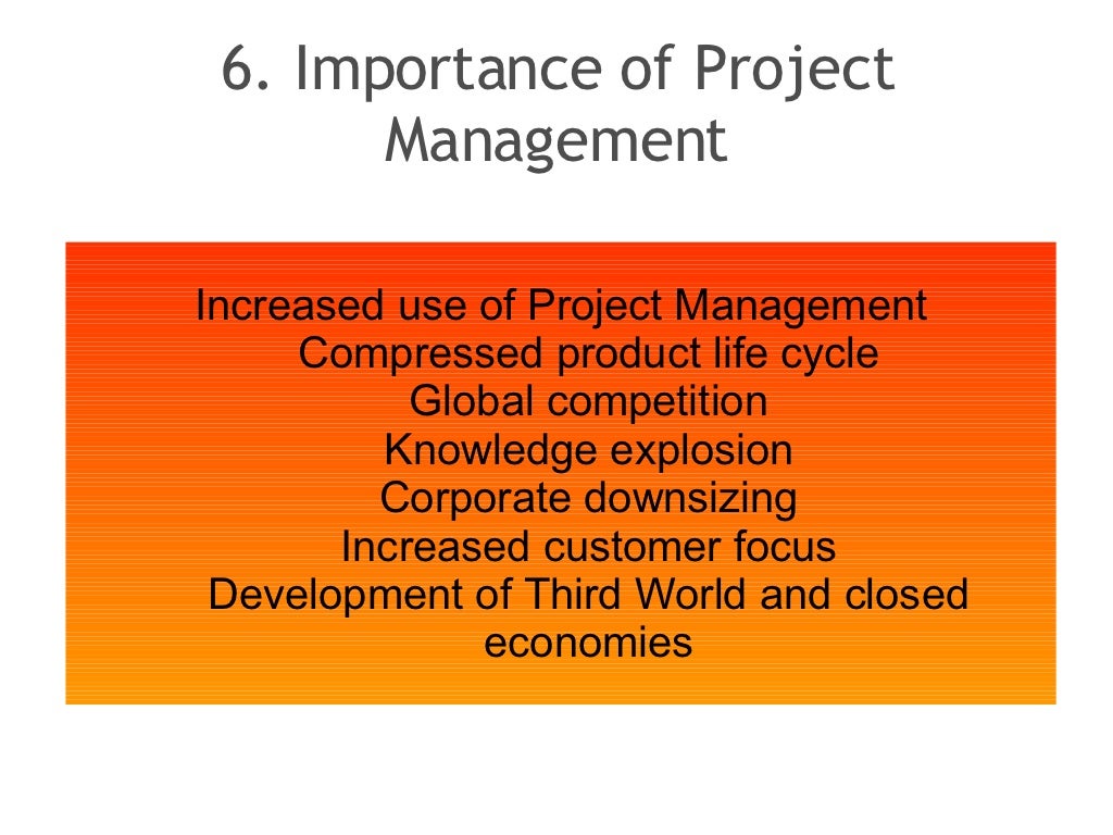 importance of project management Initiating the project the project management techniques related to the closing down the project in this stage, it is important to notify all interested. importance of project management Initiating the project the project management techniques related to the closing down the project in this stage, it is important to notify all interested.
