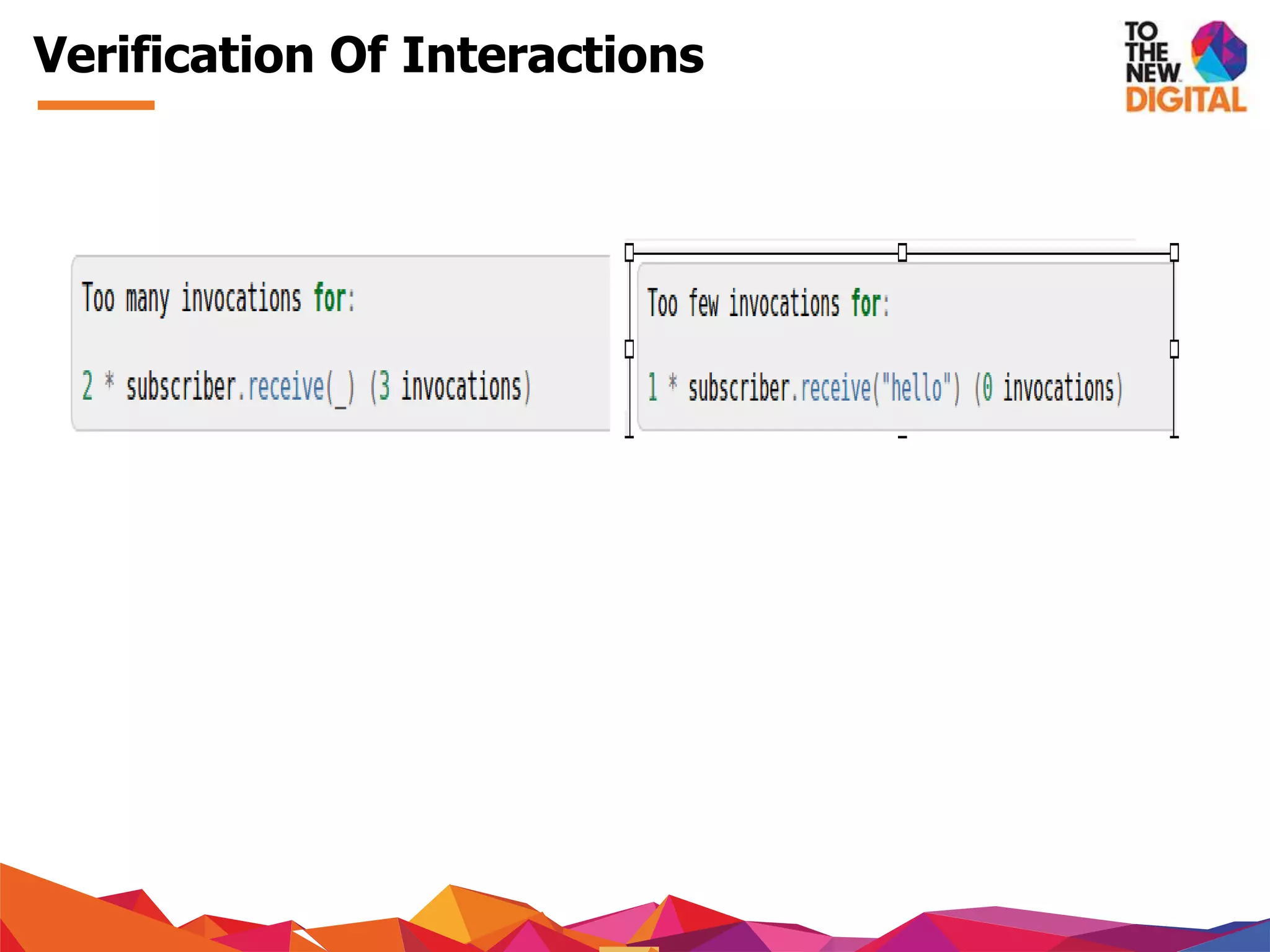 Verification Of Interactions
 