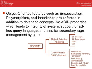 Introduction to Object Oriented Database | PPTX