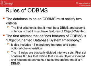 ppt - object-oriented features in database systems: a... Introduction to Object Oriented Database | PPTX